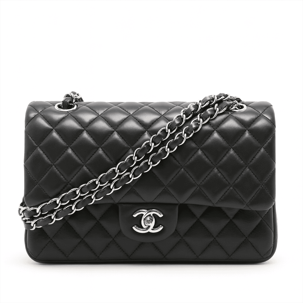 シャネル マトラッセ25 ラムスキン ブラック シルバー金具