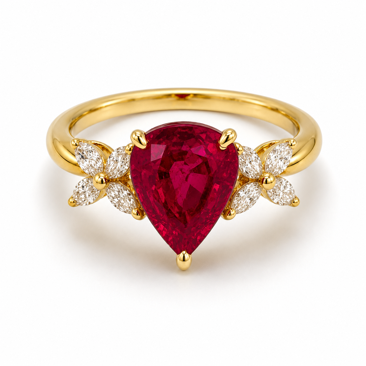 ピジョンブラッド ルビー 2ct ダイヤ リング