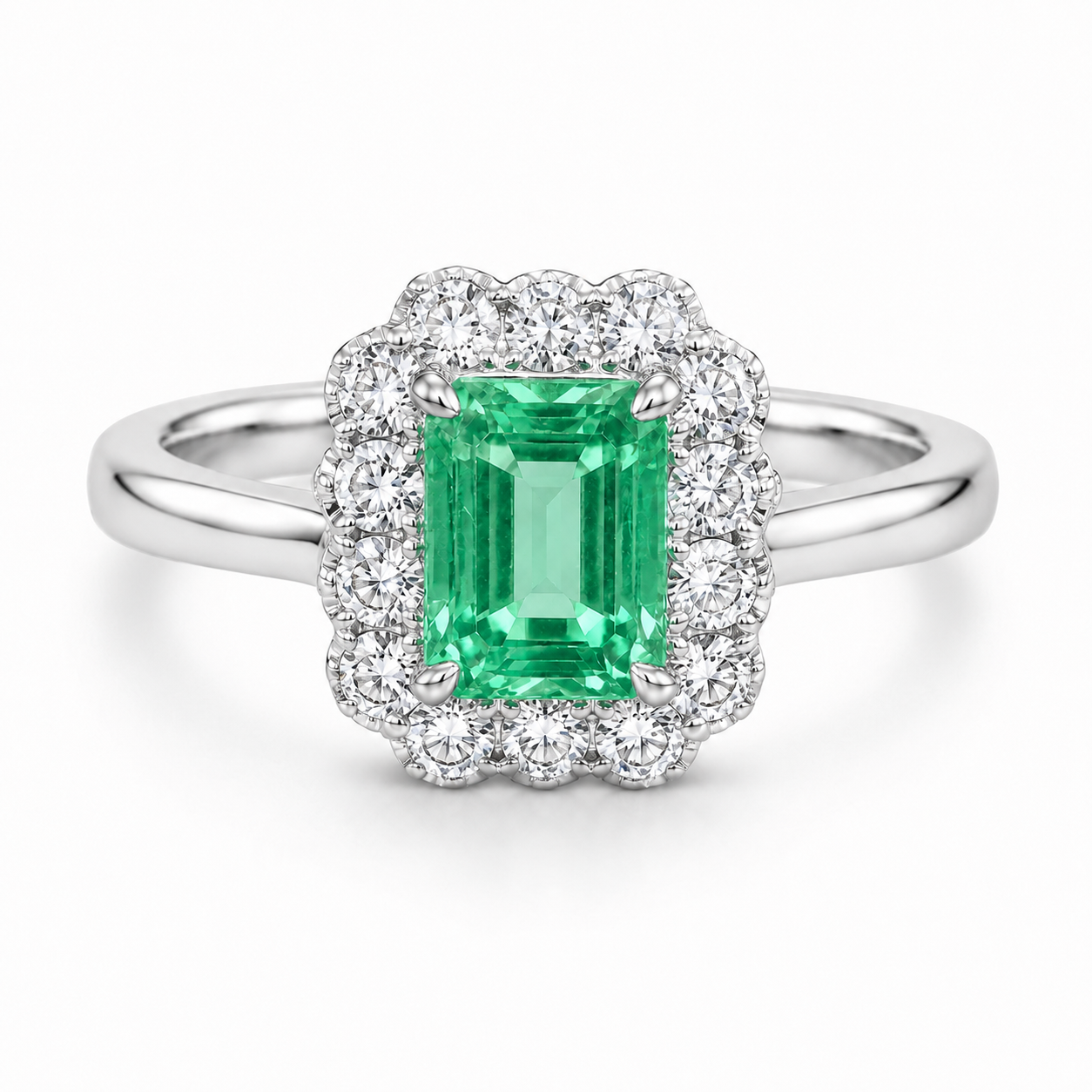 エメラルド 1ct ダイヤ プラチナ リング