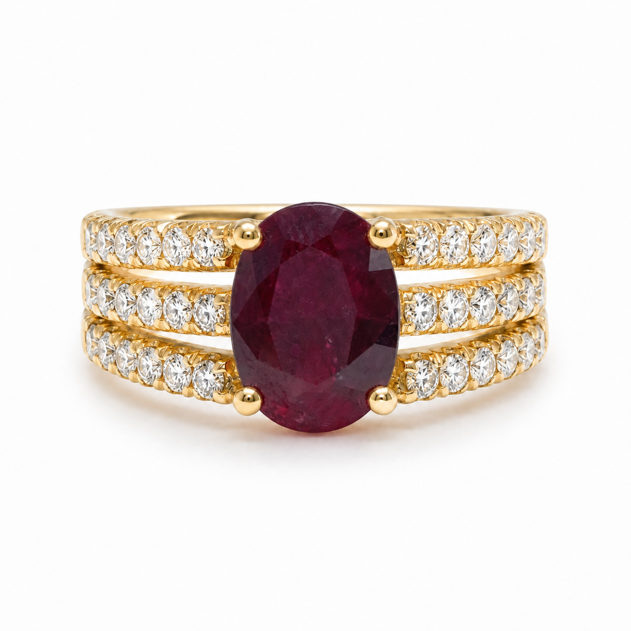 ルビー 2.5ct ダイヤ K18 リング