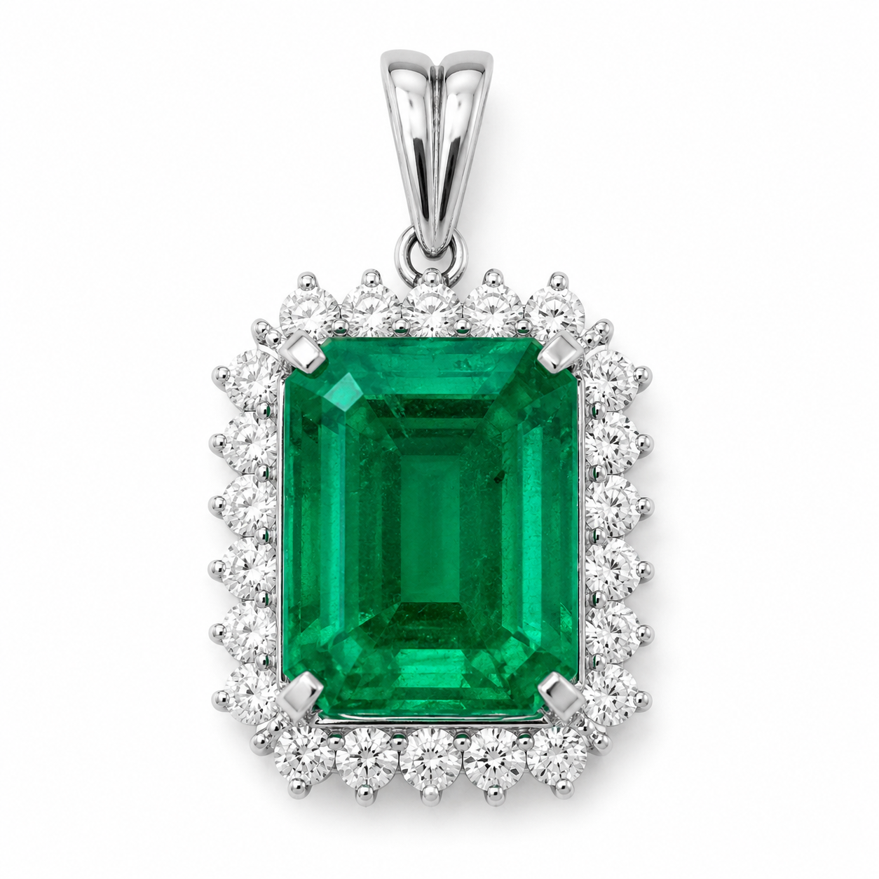 エメラルド 5ct ダイヤ プラチナ ペンダントトップ