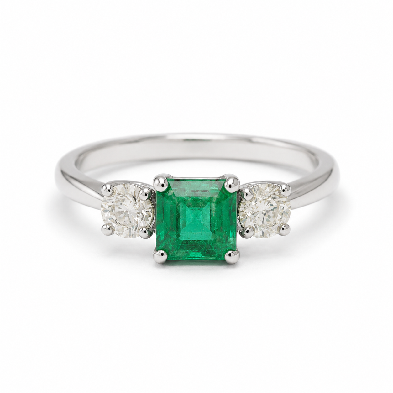 エメラルド 1ct ダイヤ プラチナ リング