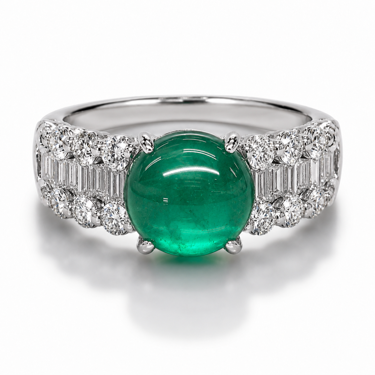 エメラルド 2ct ダイヤ プラチナ リング