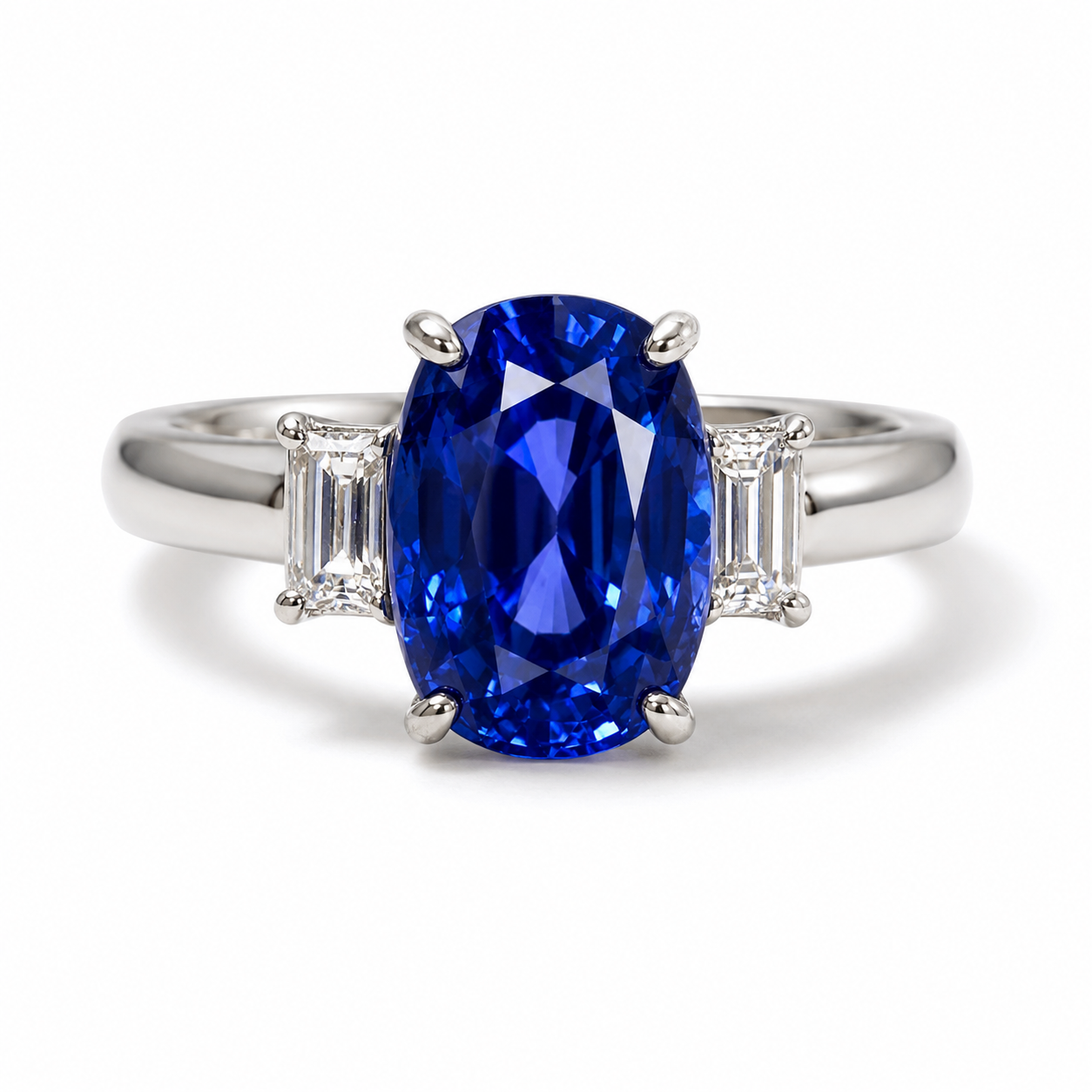 非加熱 サファイア 3ct ダイヤ プラチナ リング